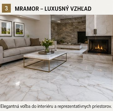 Mramorová dlažba v luxusnom interiéri z prírodného kameňa